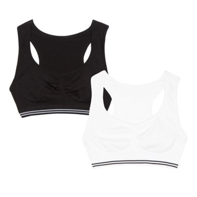 Pack of two girl's black crop tops